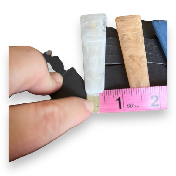 Free Press Nordstrom Hair Clip Accessories Set of 3 Marbled Peach, White, Blue - Picture 6 of 6